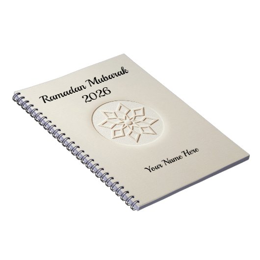 Clean Aesthetic Neutral Ramadan ノートブック (右側)