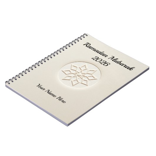 Clean Aesthetic Neutral Ramadan ノートブック (左側)