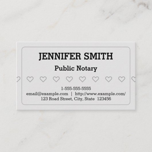 Clean and Basic Public Notary Business Card 名刺 (正面)