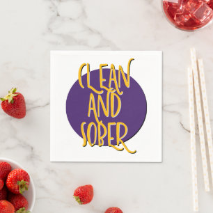 Clean And Sober 12ステップリカバリースローガン スタンダードカクテルナプキン