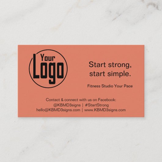 Clean Approachable Logo Image Personal Trainer 名刺 (正面)