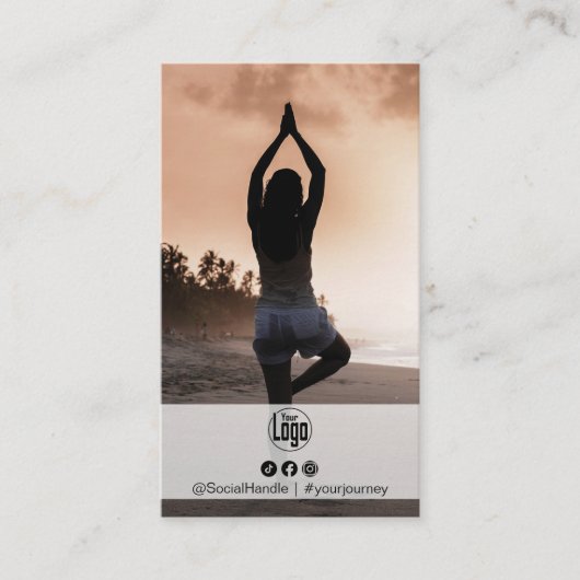 Clean Approachable Photo Logo Personal Trainer 名刺 (正面)