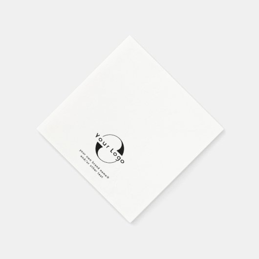 Clean + Black文字会社のビジネス紙にロゴ スタンダードカクテルナプキン (角)