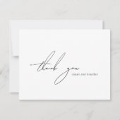 Clean Black and White Modern Wedding サンキューカード (正面)
