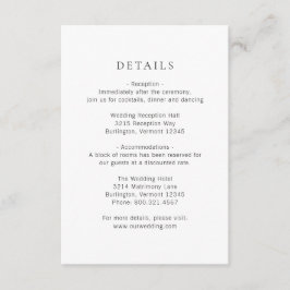 Clean Black and White Monogram Modern Wedding エンクロージャーカード