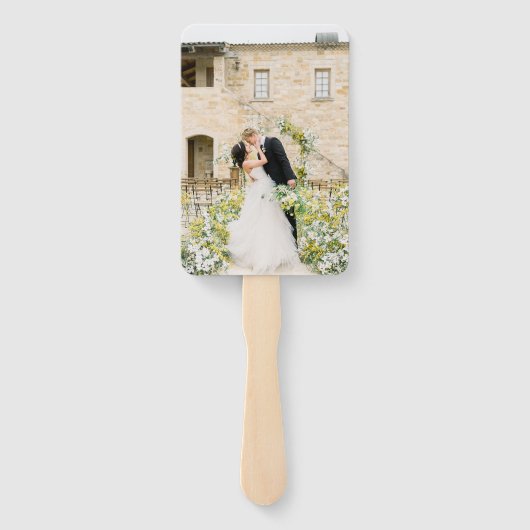 Clean Black and White Monogram Modern Wedding ハンドファン (裏面)