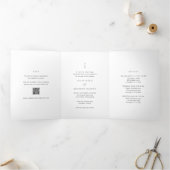 Clean Black and White Monogram Modern Wedding 三つ折り招待状 (内部)