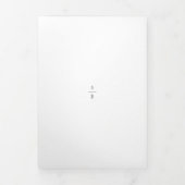 Clean Black and White Monogram Modern Wedding 三つ折り招待状 (カバー)