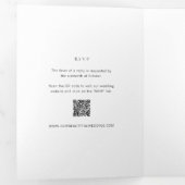 Clean Black and White Monogram Modern Wedding 三つ折り招待状 (内部最初)