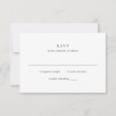 Clean Black and White Monogram Modern Wedding 出欠カード (正面)