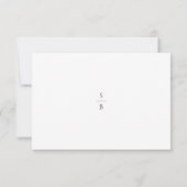 Clean Black and White Monogram Modern Wedding 出欠カード (裏面)