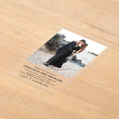 Clean Black and White Photo Modern Wedding アクリル招待状 (レイダウン)