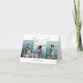 Clean Black and White Photo Modern Wedding サンキューカード