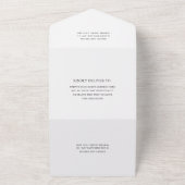 Clean Black and White QR Code Modern Wedding オールインワン招待状 (外側)
