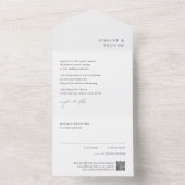 Clean Black and White QR Code Modern Wedding オールインワン招待状 (内側)