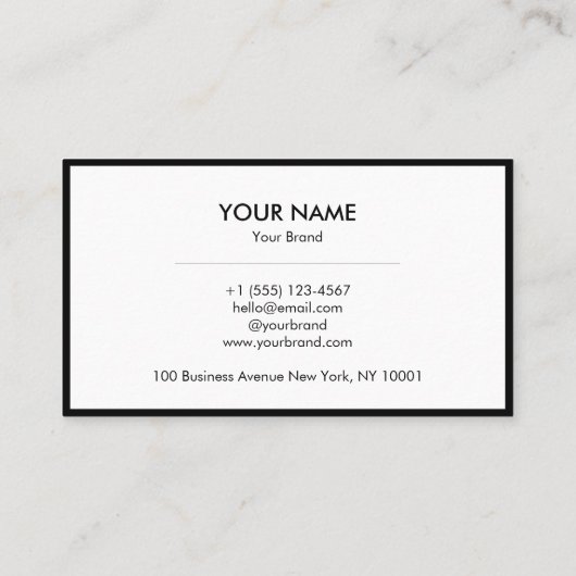 Clean Black White Minimalist QR Code Logo 名刺 (裏面)