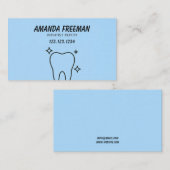 Clean Blue & Black Tooth Outlineキッズ歯科医 予約カード (正面/裏面)