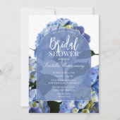 Clean Blue Hydrangea Floral Bridal Shower 招待状 (正面)