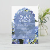 Clean Blue Hydrangea Floral Bridal Shower 招待状 (スタンド正面)