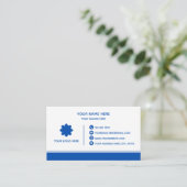 Clean Blue Stripe Business Card 名刺 (スタンド正面)