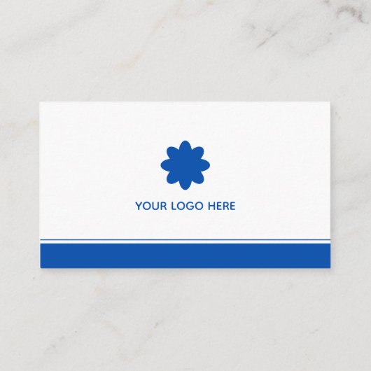 Clean Blue Stripe Business Card 名刺 (裏面)