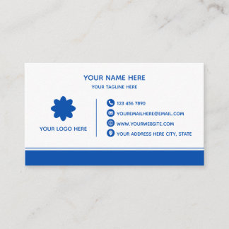 Clean Blue Stripe Business Card 名刺