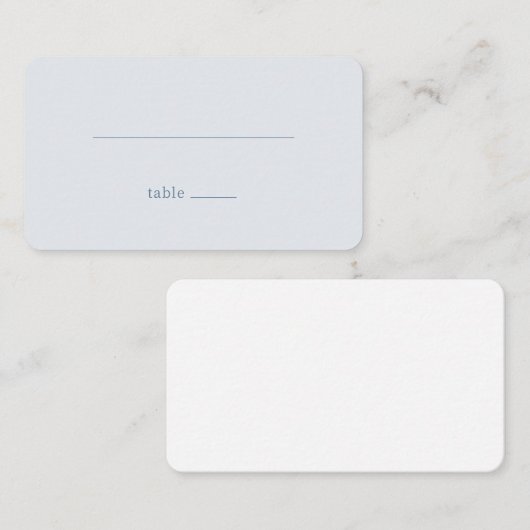 Clean Blue Table Template プレイスカード (正面/裏面)