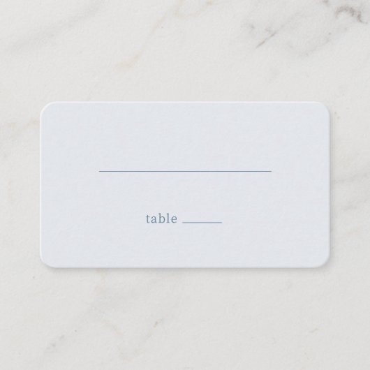Clean Blue Table Template プレイスカード (正面)