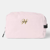 Clean Blush Pink Gold l Elegant Feminine Monogram ドップキット (裏面)