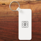 Clean Business Logo QR Code Horizontal Keychains キーホルダー (正面)