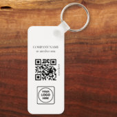 Clean Business Logo QR Code Horizontal Keychains キーホルダー (裏面)
