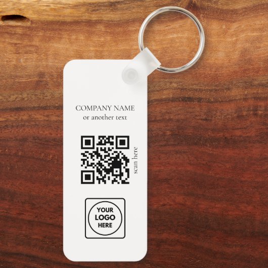 Clean Business Logo QR Code Horizontal Keychains キーホルダー (裏面)