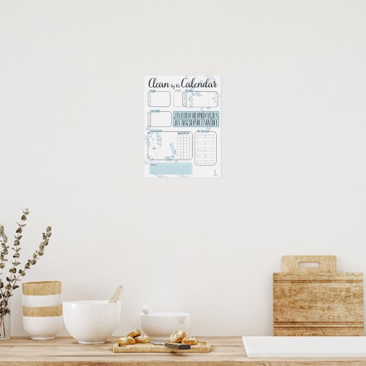 Clean by the Calendar Chore Chart ポスター (キッチン)