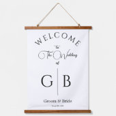 Clean Chic Wedding Reception Entrance 吊り下げ型タペストリー (正面)