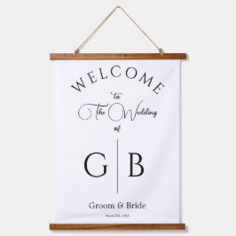 Clean Chic Wedding Reception Entrance 吊り下げ型タペストリー