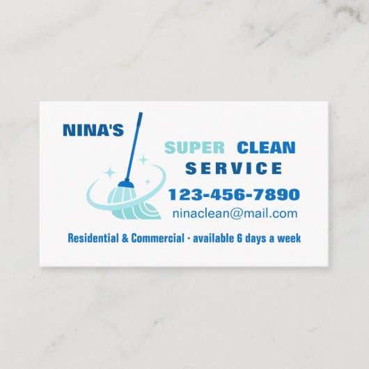 Clean Cleaning Servicesすごい名刺 名刺 (正面)