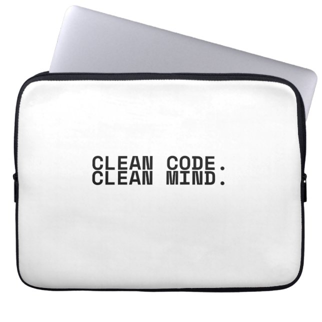 Clean Code Clean Mind Minimalist 13-Inch Laptop  ラップトップスリーブ (正面)