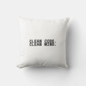 Clean Code Clean Mind Minimalist Industrial  クッション (正面)
