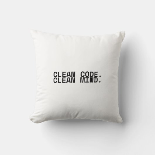Clean Code Clean Mind Minimalist Industrial  クッション (正面)