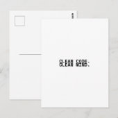 Clean Code Clean Mind Minimalist Technical  ポストカード (正面/裏面)