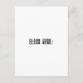 Clean Code Clean Mind Minimalist Technical  ポストカード (正面)
