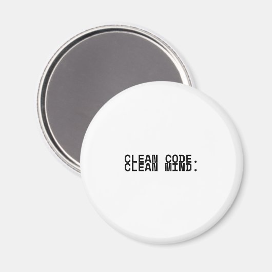 Clean Code Clean Mind Minimalist Technical  マグネット (正面/裏面)