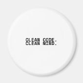 Clean Code Clean Mind Minimalist Technical  マグネット (正面)