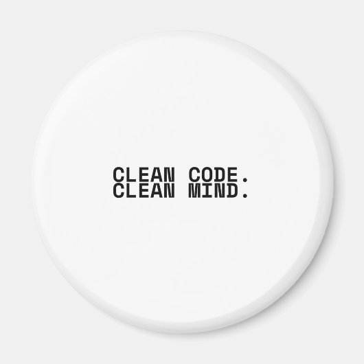 Clean Code Clean Mind Minimalist Technical  マグネット (正面)