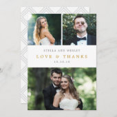 Clean Collage編集可能カラーフォトサンキューカード サンキューカード (正面/裏面)