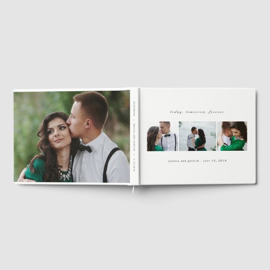 Clean Collage編集可能カラー結婚のゲストブック ゲストブック (全面)