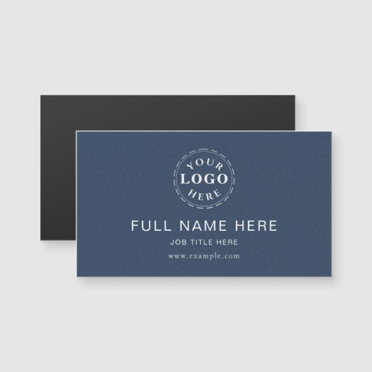 Clean Design Blue Textured Magnetic Business Card (正面/裏面)