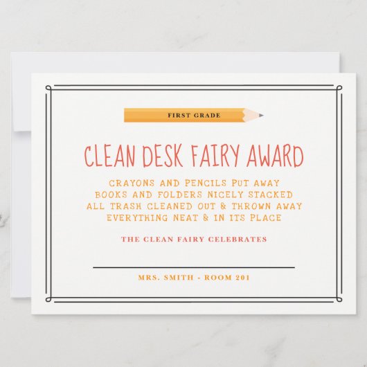 Clean Desk Feary Award 招待状 (正面)