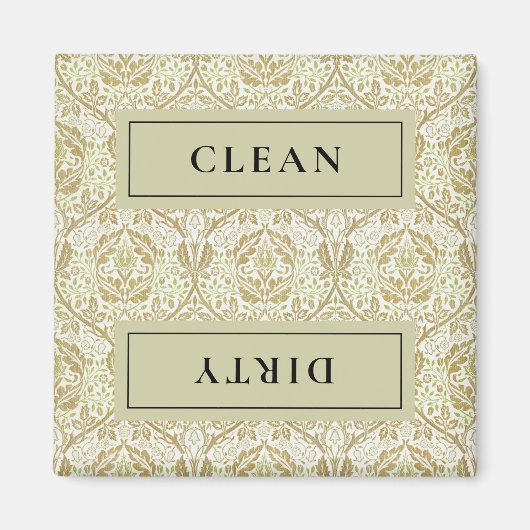 CLEAN DIRTY ゴールド フラワー食洗機 マグネット (正面)