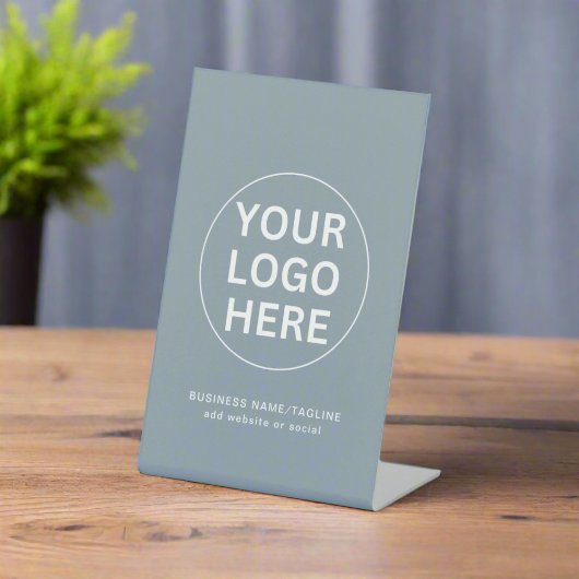 Clean Dusty Blue lビジネスロゴプロモーション 台座サイン
